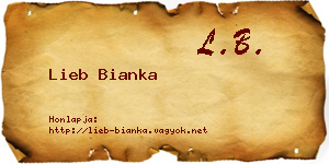 Lieb Bianka névjegykártya